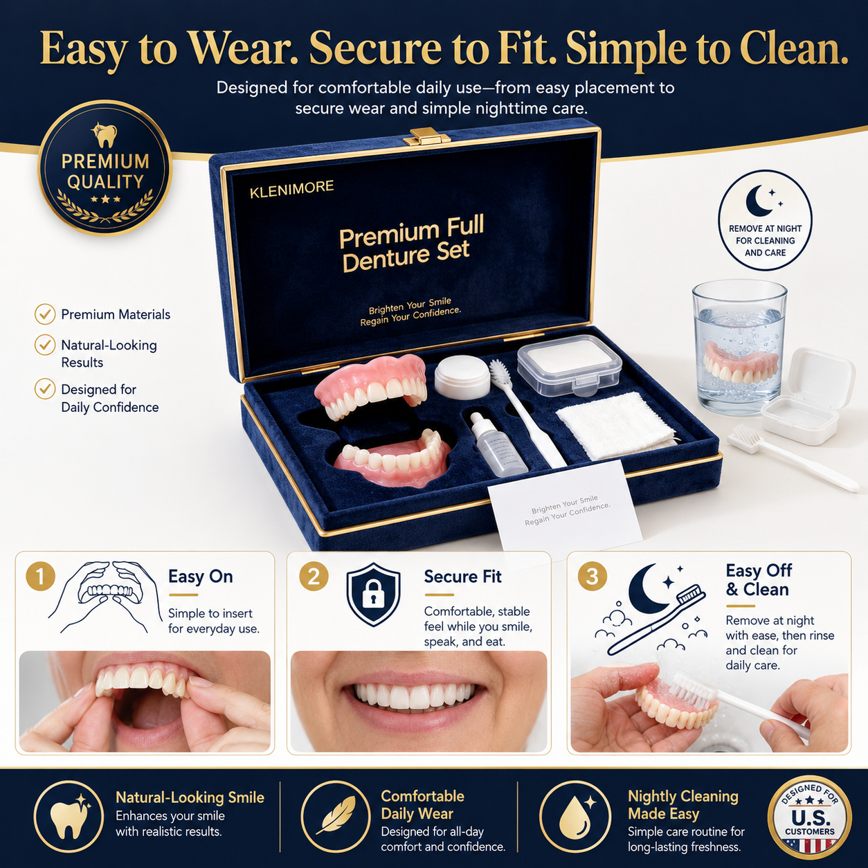 🔥Today's Special: 70% Off!(Affordable Beauty🧏‍♀️🧏‍♂️)--KLENIMORE™ --Advanced Customized Full Denture Set🦷