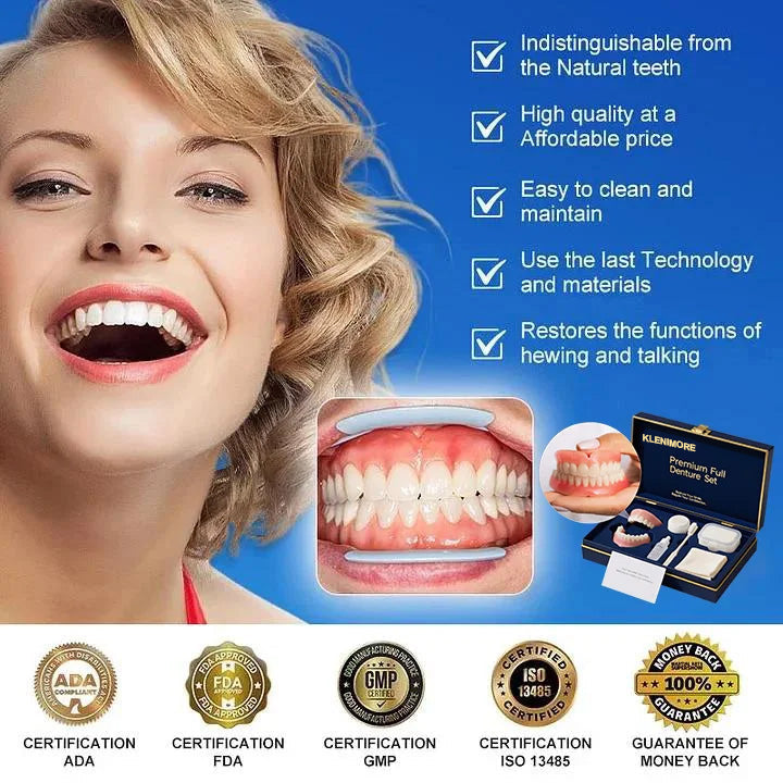 🔥Today's Special: 70% Off!(Affordable Beauty🧏‍♀️🧏‍♂️)--KLENIMORE™ --Advanced Customized Full Denture Set🦷